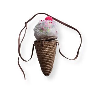 Meri Meri ice cream cone straw cross body bag